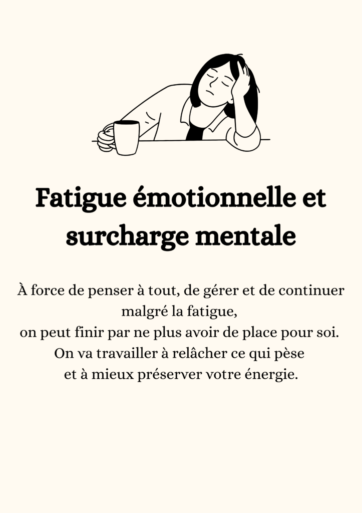 Fatigue émotionnelle et surcharge mentale sophrologie Nancy 